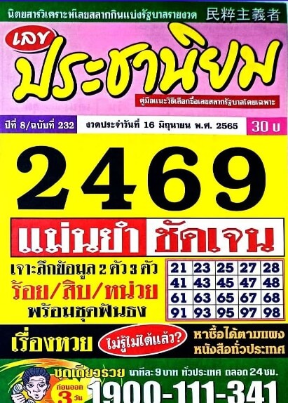 หวยประชานิยม16-6-65