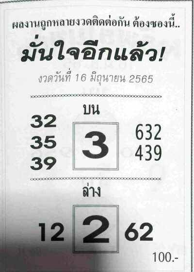 หวยมั่นใจอีกแล้ว-16-6-65