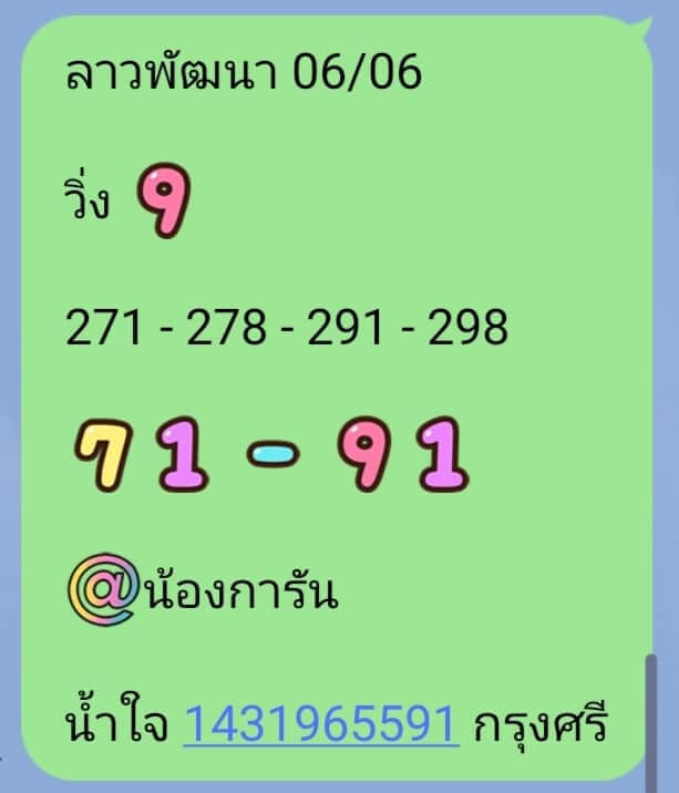 หวยลาววันนี้ 6-6-65 ชุดที่ (3)