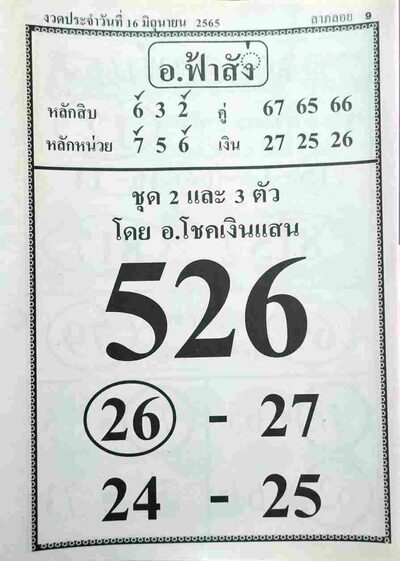 หวยอาจารย์ฟ้าสั่ง-16-6-65