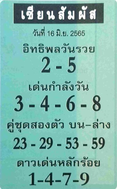 หวยเซียนสัมผัส-16-6-65