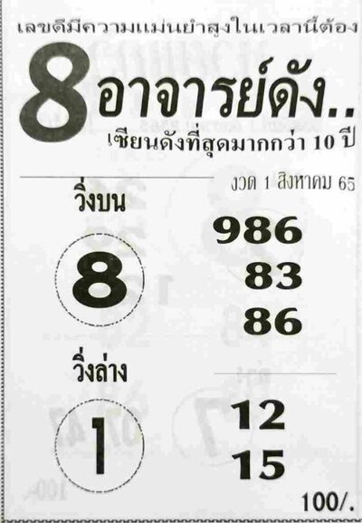 หวย8อาจารย์ดัง-1-8-65