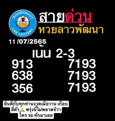 หวยลาววันนี้ 11-7-65 ชุดที่ (7)