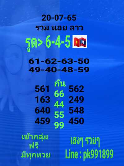 หวยลาววันนี้ 20-7-65 ชุดที่ (1)