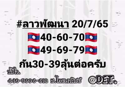 หวยลาววันนี้ 20-7-65 ชุดที่ (6)