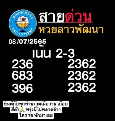 หวยลาววันนี้ 8-7-65 ชุดที่ (2)