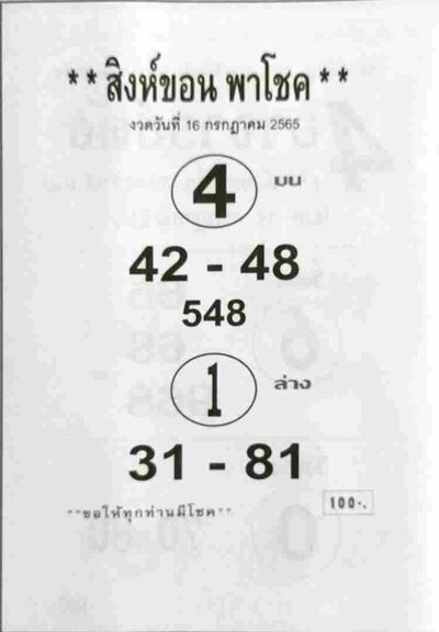 หวยสิงห์ขอน-16-7-65