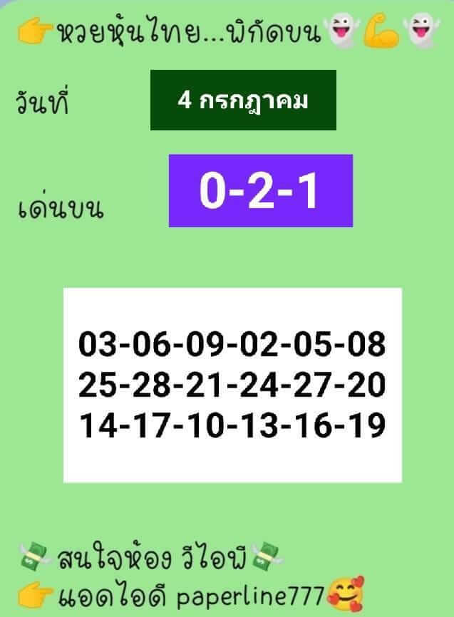 หวยหุ้นวันนี้ 4-7-65 ชุด (10)