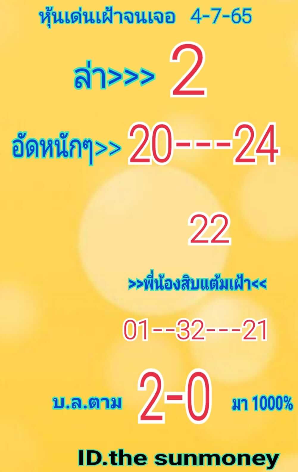 หวยหุ้นวันนี้ 4-7-65 ชุด (5)