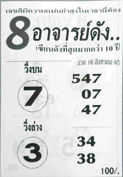 หวย8อาจารย์ดัง-16-8-65