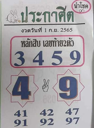 หวยประกาศฺิตนำโชค-1-9-65