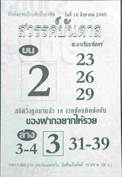 หวยสวรรค์บันดาล-16-8-65