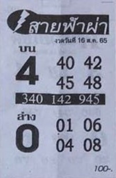 หวยสายฟ้าผ่า-16-8-65