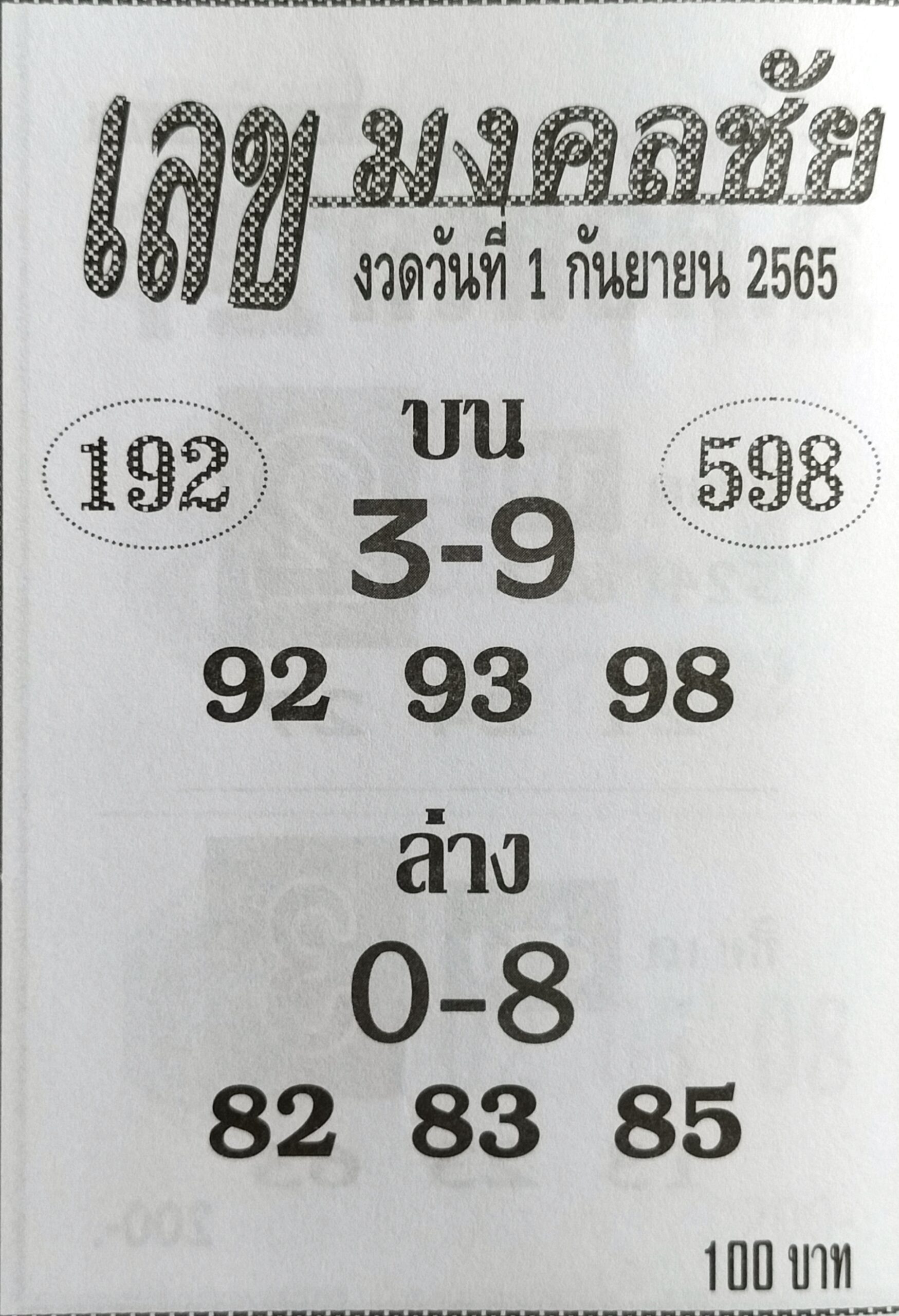 เลขมงคล 1-9-65