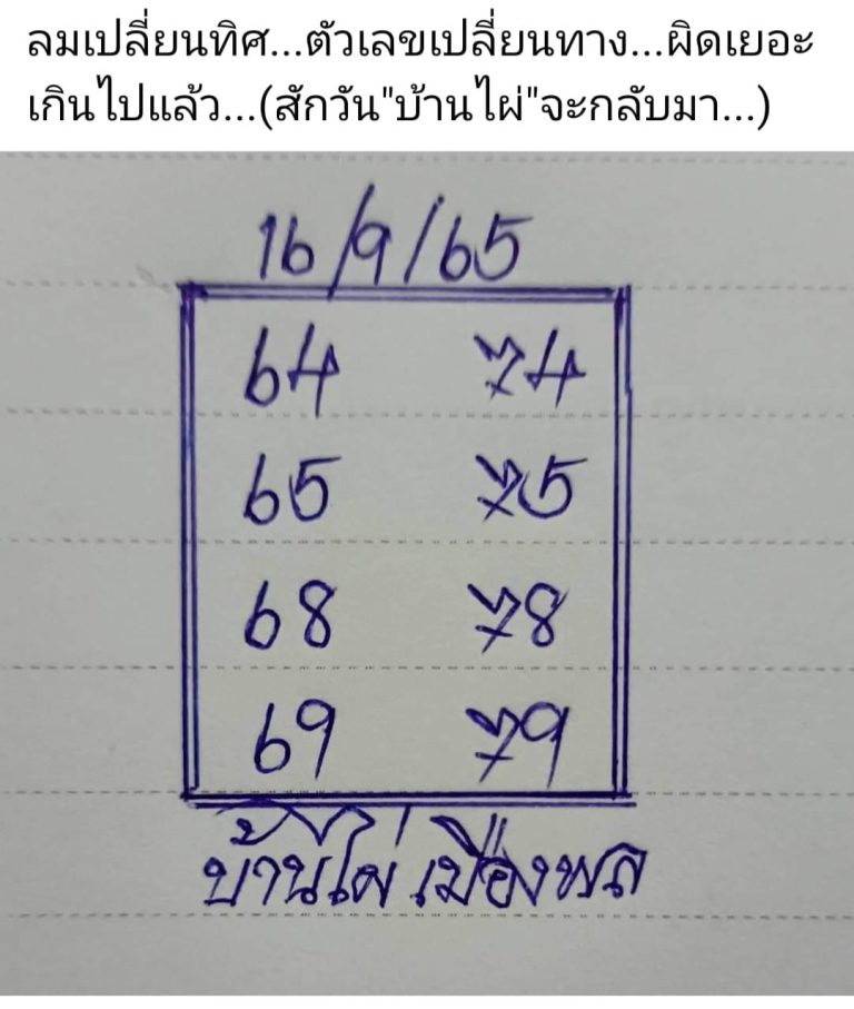 หวยบ้านไผ่เมืองพล16-9-65