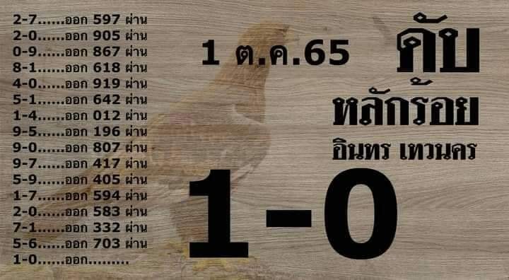 หวยอินทร 1-10-65