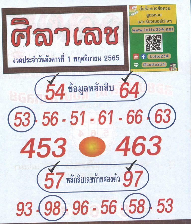 หวยศิลาเลข-1-11-65