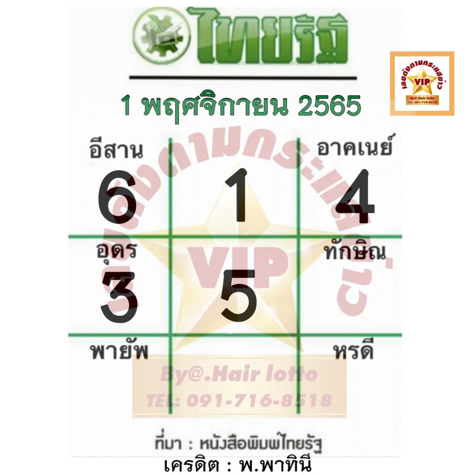 หวยไทยรัฐ1-11-65