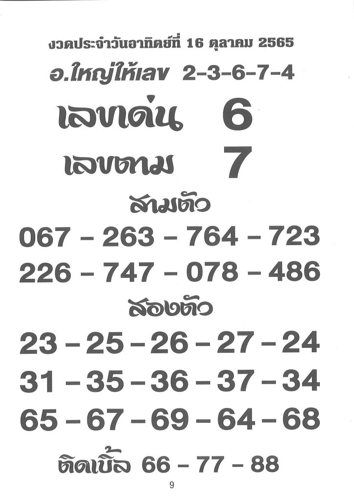 เลขเต็งโต๊ด-16-10-65