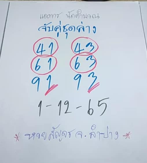 หวยสัญจร 1-12-65