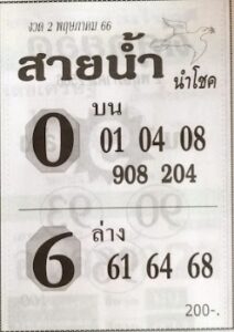 หวยสายน้ำ 2/5/66