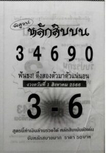 หวยพิสูจน์หลักสิบ 31/7/66