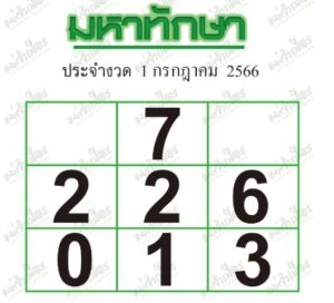 หวยมหาทักษา 1/7/66