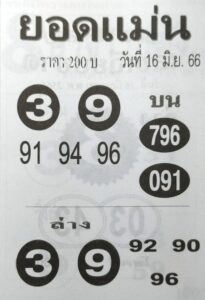 หวยยอดแม่น 16/6/66