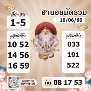 หวยฮานอยวันนี้ 10/6/66 ชุดที่ 8