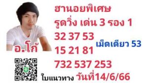 หวยฮานอยวันนี้ 14/6/66 ชุดที่ 6