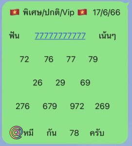 หวยฮานอยวันนี้ 17/6/66 ชุดที่ 4