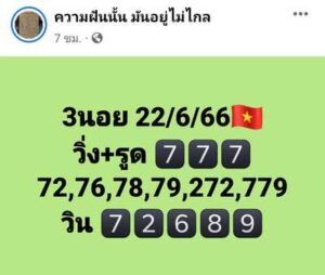 หวยฮานอยวันนี้ 22/6/66 ชุดที่ 4