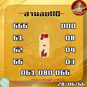 หวยฮานอยวันนี้ 26/6/66 ชุดที่ 9