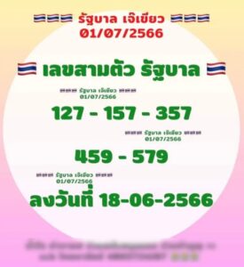 หวยเจ๊เขียว 1/7/66