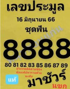 หวยเลขประมูล 16/6/66