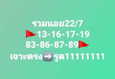 หวยฮานอยวันนี้ 22/7/66 ชุดที่ 7