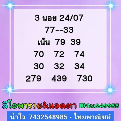 หวยฮานอยวันนี้ 24/7/66 ชุดที่ 7