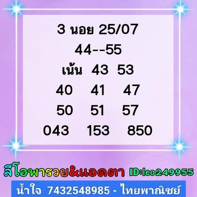 หวยฮานอยวันนี้ 25/7/66 ชุดที่ 4