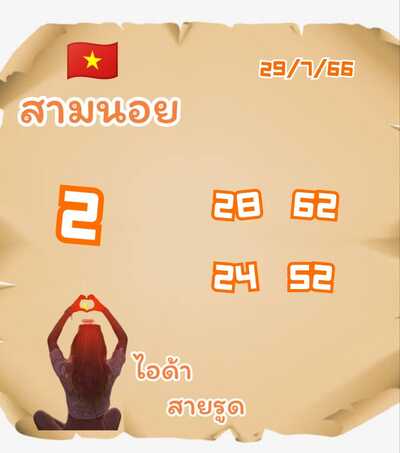 หวยฮานอยวันนี้ 29/7/66 ชุดที่ 10