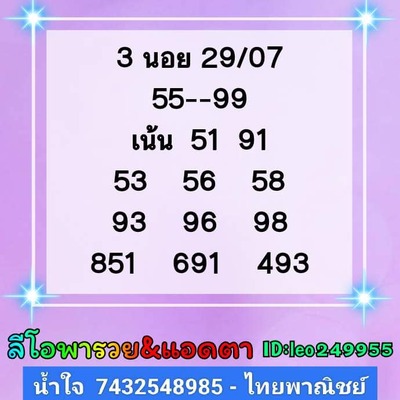 หวยฮานอยวันนี้ 29/7/66 ชุดที่ 7