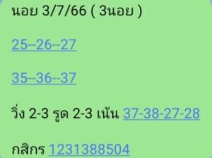 หวยฮานอยวันนี้ 3/7/66 ชุดที่ 9