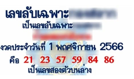 เลขลับเฉพาะกองสลาก 1/11/66