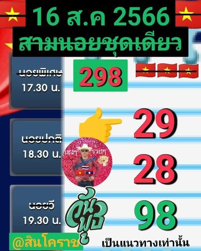 หวยฮานอยวันนี้ 16/8/66 ชุดที่ 3