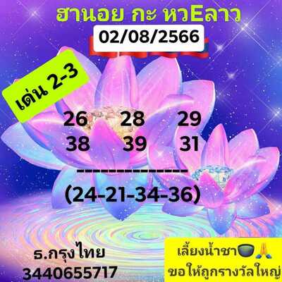 หวยฮานอยวันนี้ 2/8/66 ชุดที่ 7