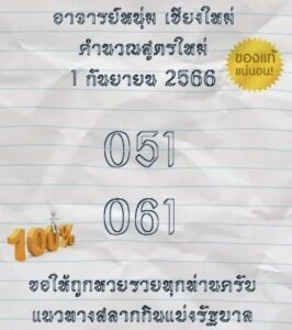หวยแอดหนุ่มเชียงใหม่ 1/9/66