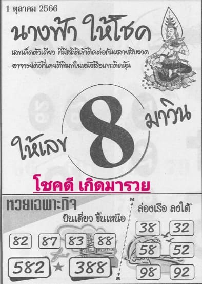 หวยนางฟ้าให้โชค 1/10/66