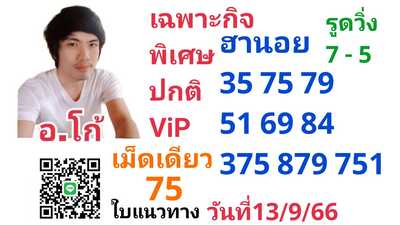 หวยฮานอยวันนี้ 13/9/66 ชุดที่ 4