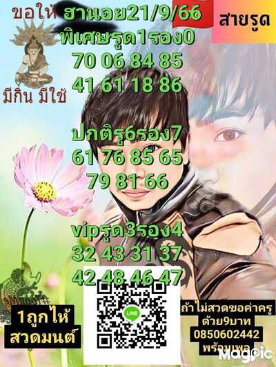 หวยฮานอยวันนี้ 21/9/66 ชุดที่ 5