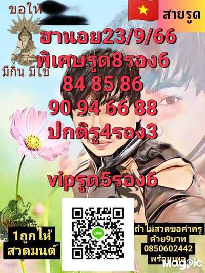 หวยฮานอยวันนี้ 23/9/66 ชุดที่ 7