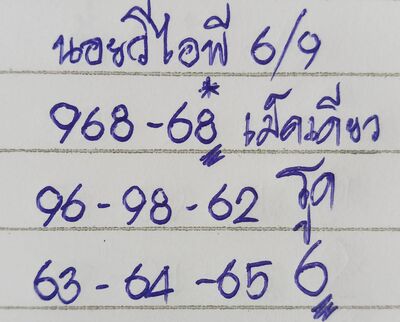 หวยฮานอยวันนี้ 6/9/66 ชุดที่ 2